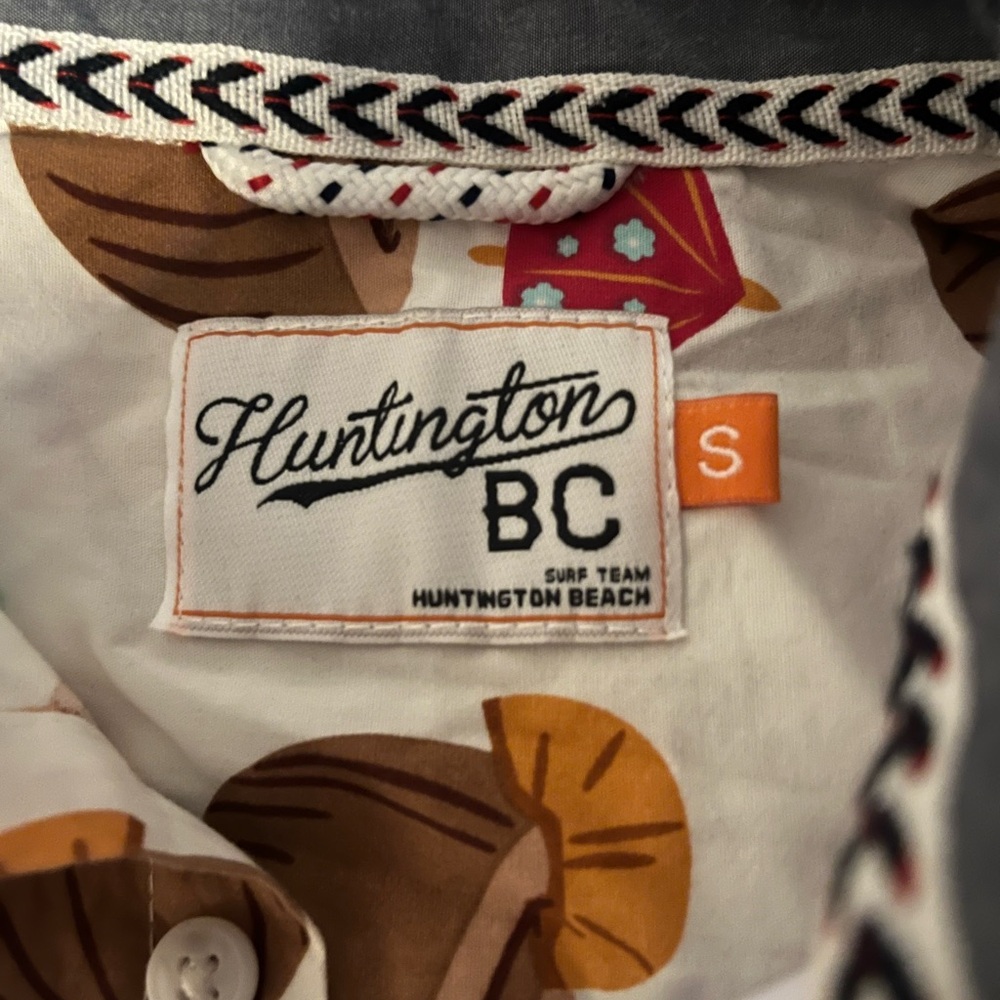 Huntington BC collared button down coconut shirt with pocket